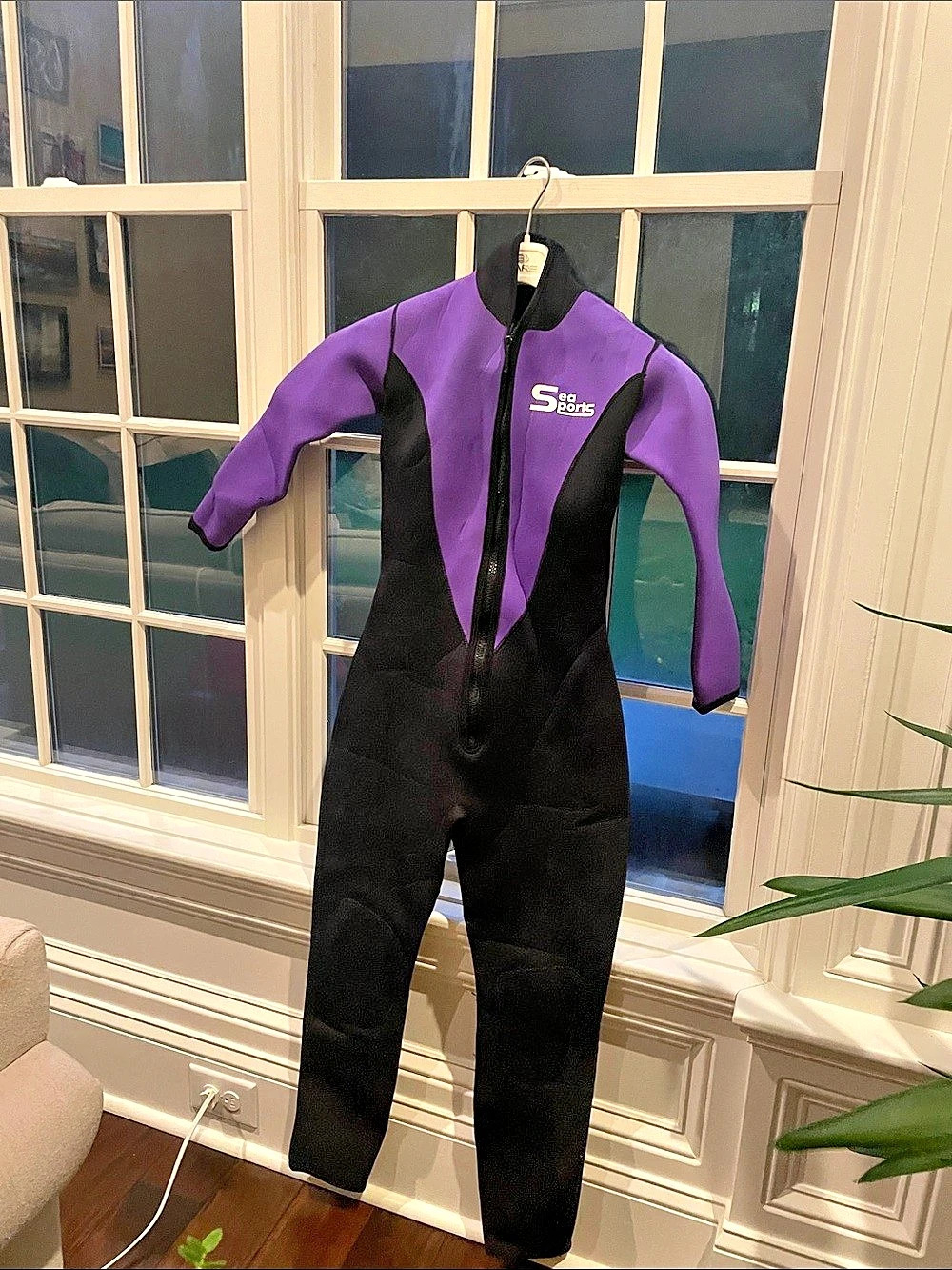 Sea Sports Wetsuit Full-Length Black & Purple Athletic